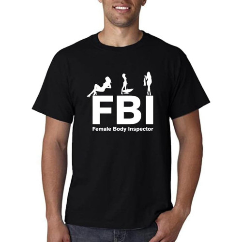 MUZHILIN FBI Femole Body Inspector T Shirt Top 100% Cotton Tshirt WIZGTop Sweatshirt Short Sleeve Black MUZHILIN FBI Femole Body Inspector T Shirt Top 100% Cotton Tshirt WIZGTop Sweatshirt Short Sleeve Black