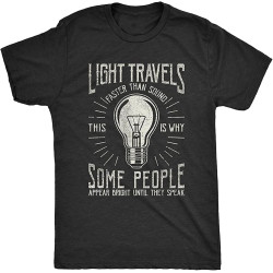MUZHILIN Mens Light Travels Faster T Shirt Funny Insult Sarcastic Graphic NoveltyTop Sweatshirt Short Sleeve Black MUZHILIN Mens Light Travels Faster T Shirt Funny Insult Sarcastic Graphic NoveltyTop Sweatshirt Short Sleeve Black