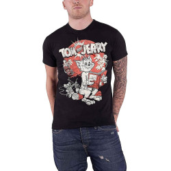 Tom Jerry T Shirt Vintage Distressed Logo Mens