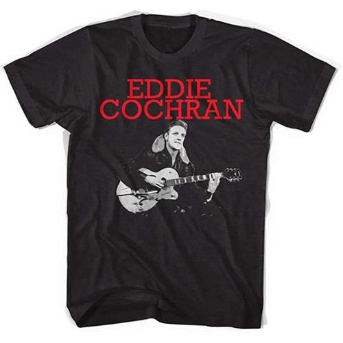 Eddie Cochran Mens T Shirt Rockabilly Unisex Colours Top Sweatshirt Short Sleeve Top Sweatshirt Short Sleeve Black
