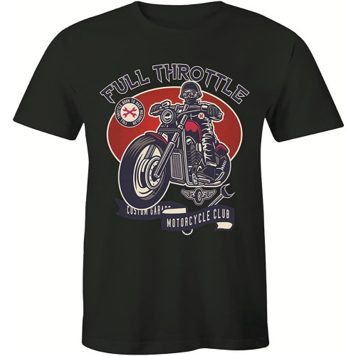 Biker Motorcyle Motorbike Shirt Full Throttle Racer Men's T-Shirt TeeTop Sweatshirt Short Sleeve Black Biker Motorcyle Motorbike Shirt Full Throttle Racer Men's T-Shirt TeeTop Sweatshirt Short Sleeve Black