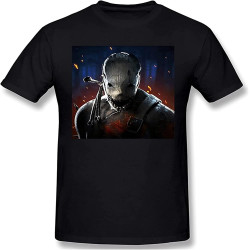 MUZHILIN Dead by Daylight Mobile Men's Cotton Fashion Casual Pattern Round Neck Short Sleeve t-ShirtTop Sweatshirt Short Sleeve Black