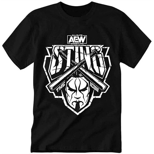 WSVSW Aew Sting T Shirt The Icon Men Black WSVSW Aew Sting T Shirt The Icon Men Black