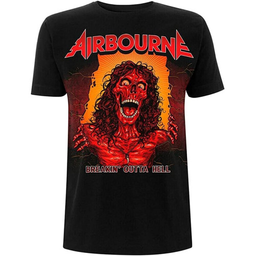WSVSW Airbourne Breakin Outta Hell Shirt S-XXL T-Shirt Metal Tshirt Black