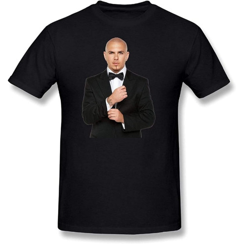 Men's Pitbull Coll Singer T Shirt Black Fashion Short Sleeved T-Shirt for Men Summer Funny Tee Shirt Men's Pitbull Coll Singer T Shirt Black Fashion Short Sleeved T-Shirt for Men Summer Funny Tee Shirt