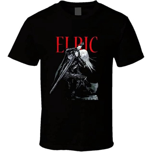 WSVSW Elric of Melnibone Fantasy Book Series Artwork T Shirt Black WSVSW Elric of Melnibone Fantasy Book Series Artwork T Shirt Black