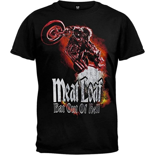 WSVSW Steal SHOUCHI Meat Loaf Mens Heaven Can't Wait T-Shirt Black