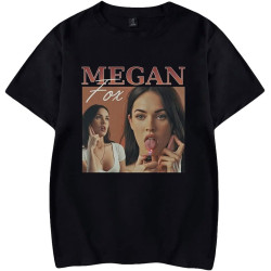 Vintage Megan Fox Tee Unisex Crewneck Short Sleeve Men Women T-Shirt Casual Style Youthful Couple Clothes