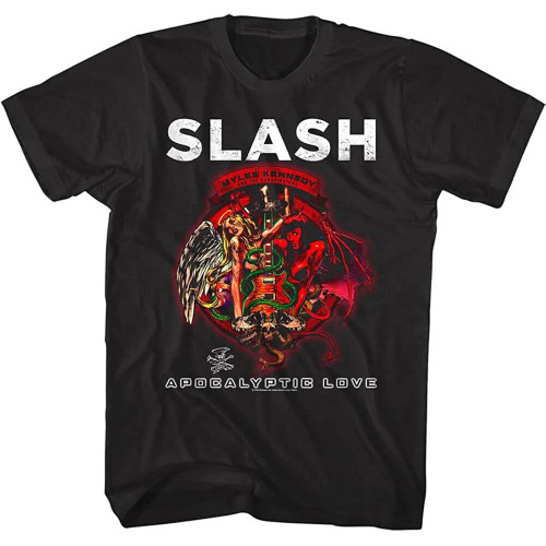 Slash Apocalyptic Love Album Men's T Shirt Myles Kennedy Conspirators Angel Black
