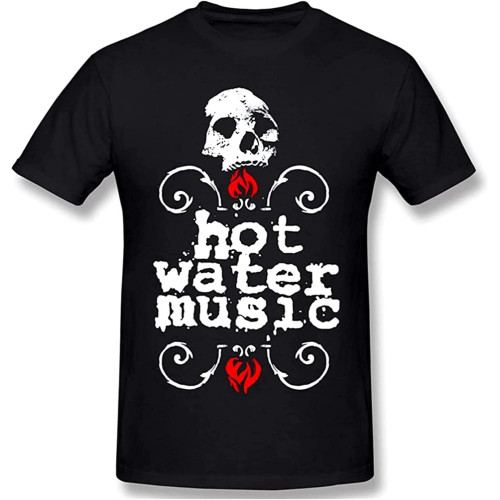 Hot Water Music T-Shirts Men' Tops Short-Sleeve Crewneck Cotton Tees T-Shirts