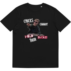 KIINMY Chicks Cannot Hold Their Smoke, Breakfast Club Classic Scene, Funny t-Shirt BlackOne Size