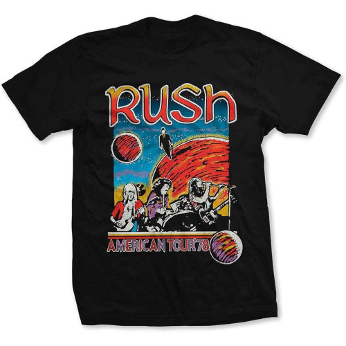 KIINMY Rush Unisex T-Shirt US Tour 1978 BlackOne Size KIINMY Rush Unisex T-Shirt US Tour 1978 BlackOne Size