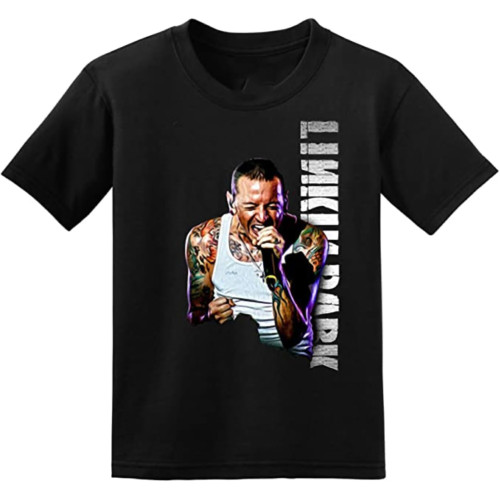 KIINMY Rare! Chester Bennington T Shirt Short Sleeve Cotton Size S-4XL U911 BlackLarge