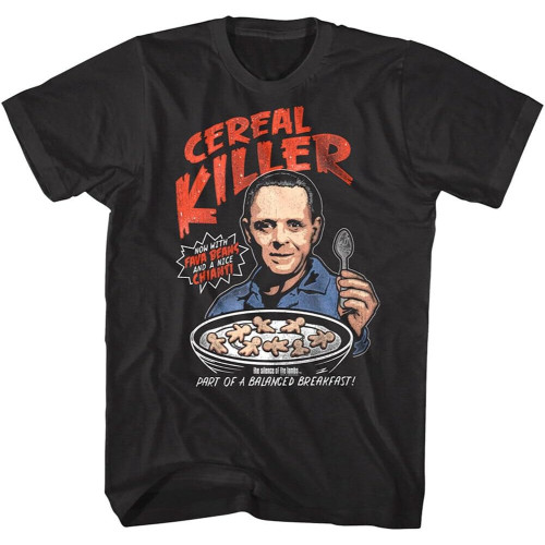 Silence of The Lambs Men's T-Shirt Cereal Killer Hannibal Lecter 1991 Horror MOV BlackXXX-Large