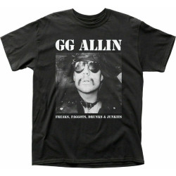 GG Allin Freaks Drunks T Shirt Mens Licensed Rock N Roll Band Tee New Black BlackOne Size GG Allin Freaks Drunks T Shirt Mens Licensed Rock N Roll Band Tee New Black BlackOne Size