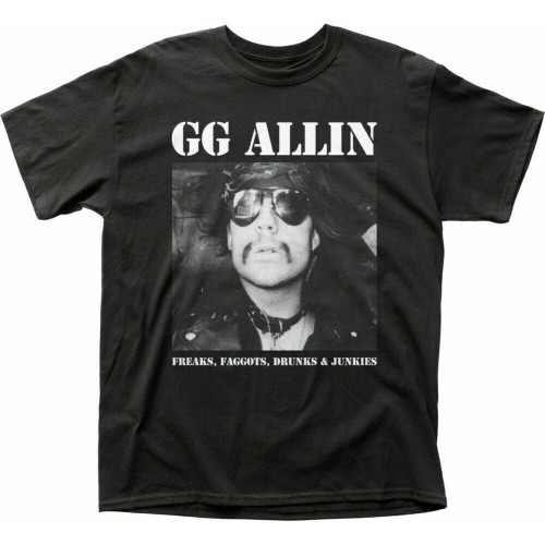 GG Allin Freaks Drunks T Shirt Mens Licensed Rock N Roll Band Tee New Black BlackOne Size GG Allin Freaks Drunks T Shirt Mens Licensed Rock N Roll Band Tee New Black BlackOne Size
