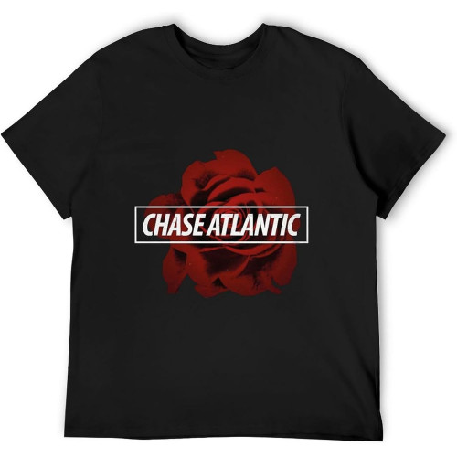 UPgentMMD Men's Round Neck T-Shirt Chase Atlantic Rose Short Sleeves Black