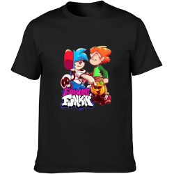 Men's T Shirt Friday Night Funkin Boyfriend and Pico Double Stitch Sleeves and Hem Men's T Shirt Friday Night Funkin Boyfriend and Pico Double Stitch Sleeves and Hem