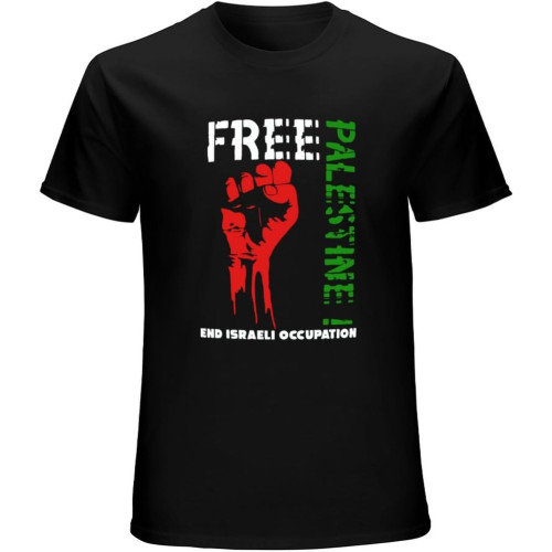 Men's Free Palestine T-Shirt End Israeli Occupation Top Gaza Freedom Protest Tee Black Men's Free Palestine T-Shirt End Israeli Occupation Top Gaza Freedom Protest Tee Black