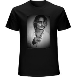 Johnny Depp Vintage Men's Tee Black T-Shirt Black Johnny Depp Vintage Men's Tee Black T-Shirt Black