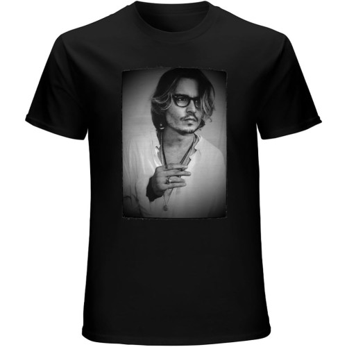Johnny Depp Vintage Men's Tee Black T-Shirt Black