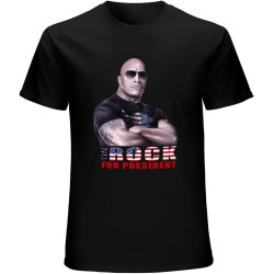 Men's Fashion T Shirts Homme T Shirt Summer Men T-Shirt The Rock Dwayne Johnson for President Balck T-Shirt Unisex T-Shirt Teenagers Cool Tops