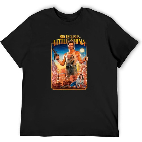 UPgentMMD Men's Cotton Shirt Big Trouble in Little China Film Poster Movie Retro T Shirt Button Closure UPgentMMD Men's Cotton Shirt Big Trouble in Little China Film Poster Movie Retro T Shirt Button Closure