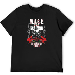 UPgentMMD Men's Cotton Shirt Wasp W.A.S.P. Crimson Idol Tour Button Closure UPgentMMD Men's Cotton Shirt Wasp W.A.S.P. Crimson Idol Tour Button Closure