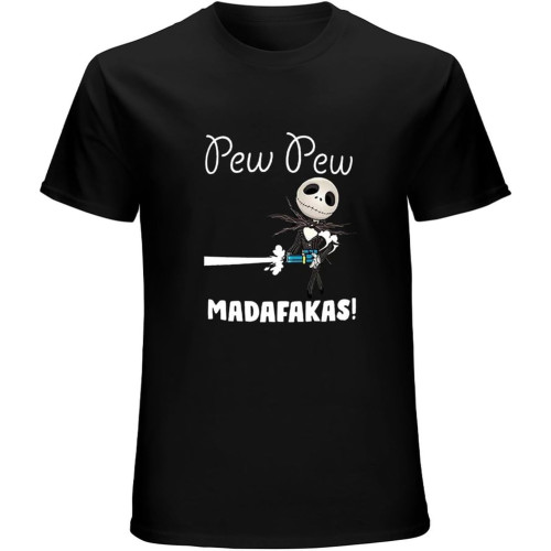 Men's Summer T-Shirt Fashion Tshirt Jack Sklton Pew Pew Madafakas T-Shirt Pure Cotton is More Hygroscopic Men's Summer T-Shirt Fashion Tshirt Jack Sklton Pew Pew Madafakas T-Shirt Pure Cotton is More Hygroscopic