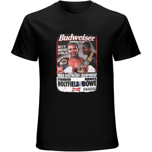 Men's T Shirt Evander Holyfield Vs Riddick Bowe Cool Boxing Fight Card Poster T-Shirt Graphic Unisex Top Shirt Short Sleeves Men's T Shirt Evander Holyfield Vs Riddick Bowe Cool Boxing Fight Card Poster T-Shirt Graphic Unisex Top Shirt Short Sleeves