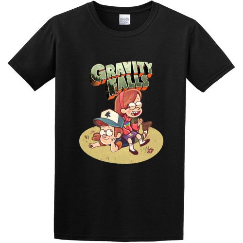 Best Gravity Falls Dipper'S and Mabel'S Cool Youth Painting Style Cartoon T-Shirt Black