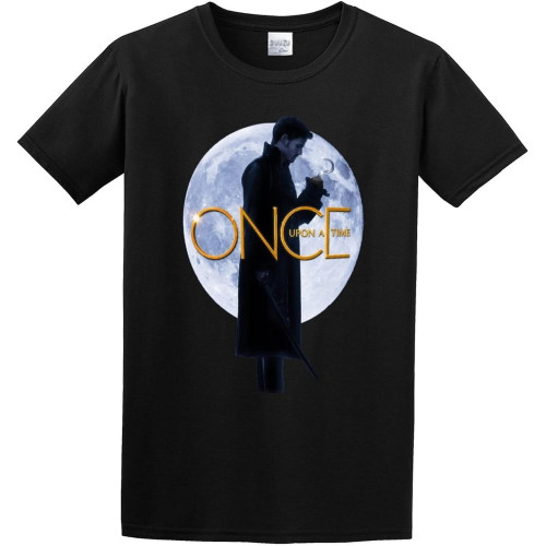 Captain Hook Killian Jones Thin Distressed Lazy Painting Alternative T-Shirt Black