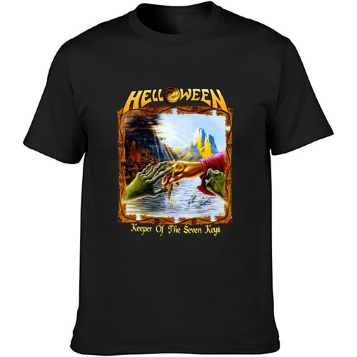 Helloween Keeper of The Seven Keys Part Ii Heavy Metal Mens T-Shirt Casual Cotton Unisex Tees Tops T-Shirt Black Helloween Keeper of The Seven Keys Part Ii Heavy Metal Mens T-Shirt Casual Cotton Unisex Tees Tops T-Shirt Black