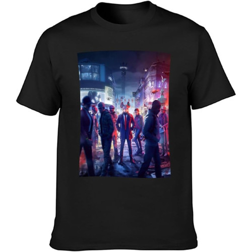 Busy Streets Popular Watch Dogs Legion Action Adventure Game T-Shirt Graphic Tee Printed Top Mens T-Shirt Black