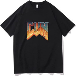chuangdan Doom Cum Tshirt Man Vintage Graphic Tee Men Cotton T-Shirt Summer Unisex Fashion Black T-Shirt Men' T Shirts Black chuangdan Doom Cum Tshirt Man Vintage Graphic Tee Men Cotton T-Shirt Summer Unisex Fashion Black T-Shirt Men' T Shirts Black