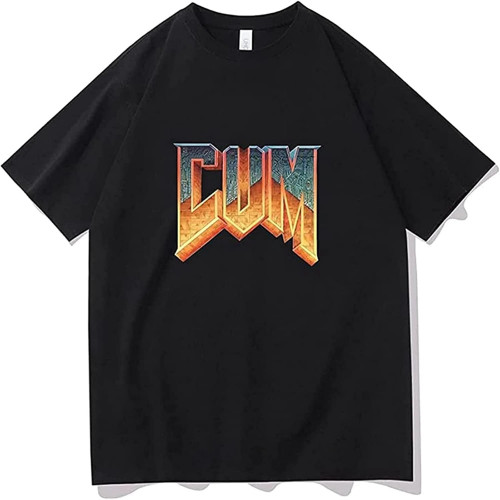 chuangdan Doom Cum Tshirt Man Vintage Graphic Tee Men Cotton T-Shirt Summer Unisex Fashion Black T-Shirt Men' T Shirts Black chuangdan Doom Cum Tshirt Man Vintage Graphic Tee Men Cotton T-Shirt Summer Unisex Fashion Black T-Shirt Men' T Shirts Black