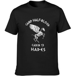 Cabin 13 Camp Half Blood Skeleton Hades Percy Jackson Olympians Boy T-Shirt Graphic Tee Printed Top Mens T-Shirt Black Cabin 13 Camp Half Blood Skeleton Hades Percy Jackson Olympians Boy T-Shirt Graphic Tee Printed Top Mens T-Shirt Black