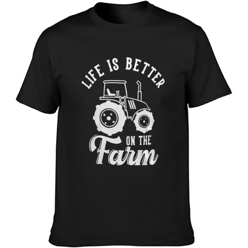 Better On The Farm Farming Gifts Tractor Unisex T-Shirt Printed Tee Graphic Top Men T-Shirt Black Better On The Farm Farming Gifts Tractor Unisex T-Shirt Printed Tee Graphic Top Men T-Shirt Black