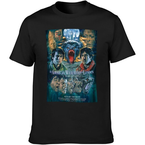 American Werewolf in London Poster Men T-Shirt Mens Tops Casual Short Tees T-Shirt Black American Werewolf in London Poster Men T-Shirt Mens Tops Casual Short Tees T-Shirt Black