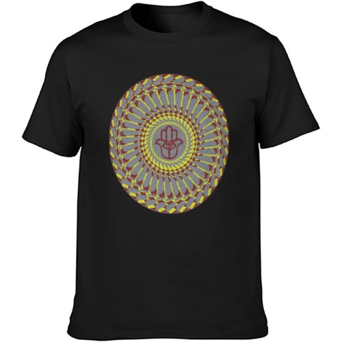 TqaSerHqs Spiritual PSY-Trance Hamsa Hand T-Shirt Mens Casual Tee T-Shirt Black TqaSerHqs Spiritual PSY-Trance Hamsa Hand T-Shirt Mens Casual Tee T-Shirt Black