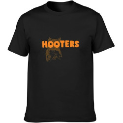 Hooters Unisex T-Shirt Printed Tee Graphic Top Men T-Shirt Black
