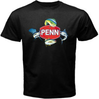 LEDPJY ANASER Penn Fishing Fish Symbol Logo Men's Black T-Shirt Black LEDPJY ANASER Penn Fishing Fish Symbol Logo Men's Black T-Shirt Black