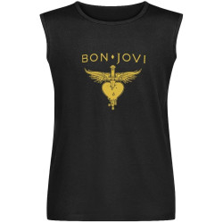 Bon X Jovi Gold Sleeveless T-Shirt Black Unisex Mens Vest Tank Tops Tee