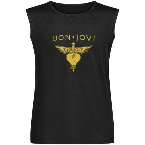 Bon X Jovi Gold Sleeveless T-Shirt Black Unisex Mens Vest Tank Tops Tee Bon X Jovi Gold Sleeveless T-Shirt Black Unisex Mens Vest Tank Tops Tee