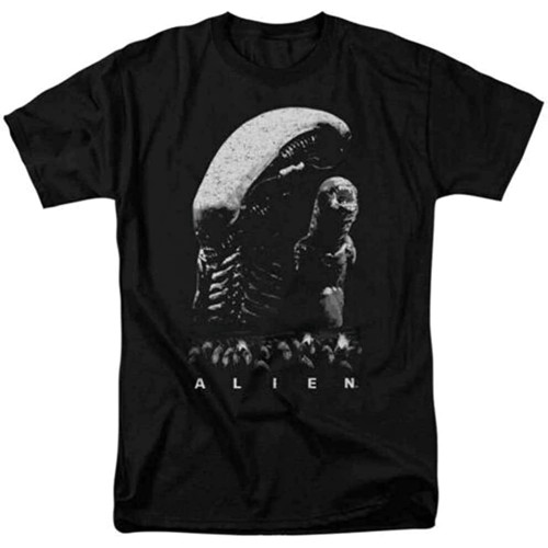 Alien Alien Howl T Shirt Sci-Fi Horror Movie Retro Tee Black Black
