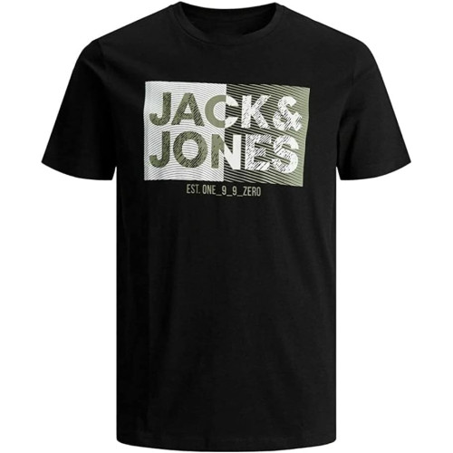 Jones Mens T-Shirt Crew Neck Casual Logo Cotton Summer Short Black Jones Mens T-Shirt Crew Neck Casual Logo Cotton Summer Short Black