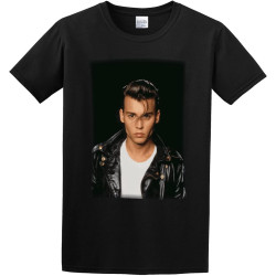 Men's Johnny Depp Cry Baby T-Shirt Print Tees Short Sleeve O Neck XXL Black