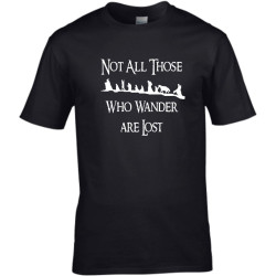 Lord of The Rings Not All Those who Wander Inspired Movie Kids T-Shirt (9-11) Black