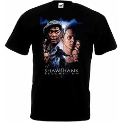 ZSKKCNUK The Shawshank Redemption V2 T Shirt Black Movie Poster S-5Xl