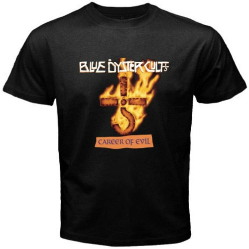 BOC Blue Oyster Cult Career of Evil Men's Black T-Shirt BOC Blue Oyster Cult Career of Evil Men's Black T-Shirt